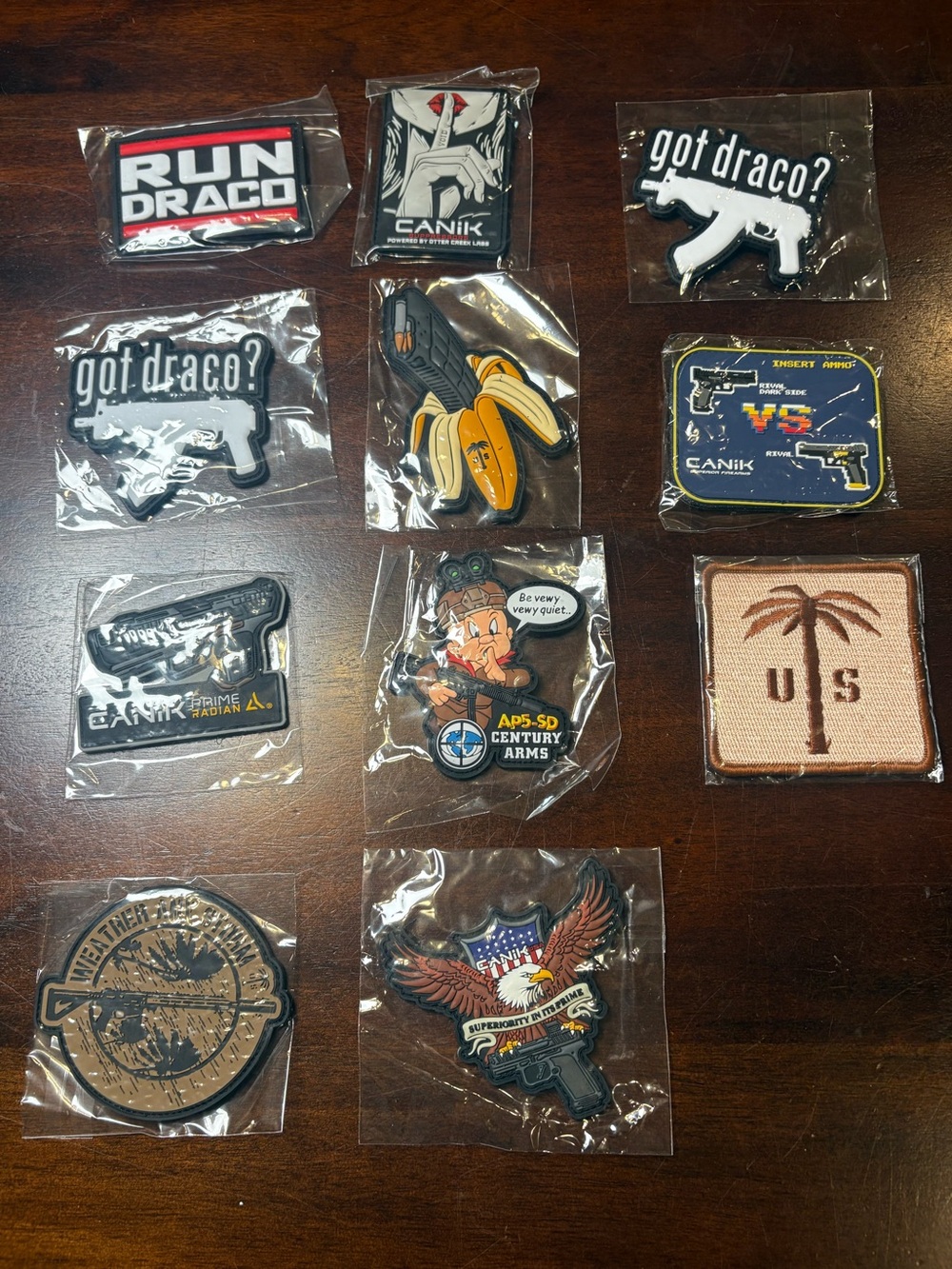 Lot of 10 Tactical Morale Patches Canik Draco PVC Rubber Embroidered Gun Designs